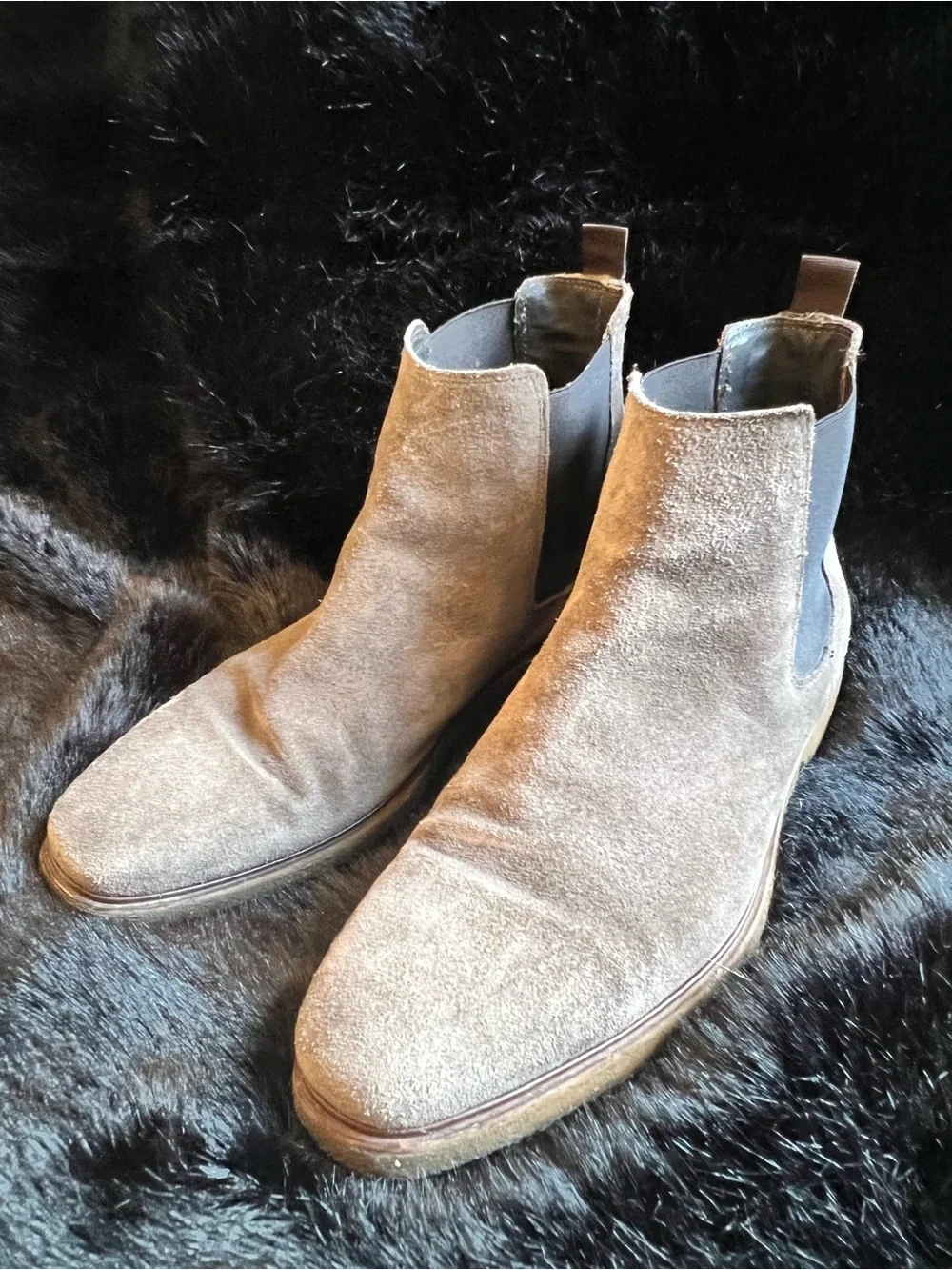 To Boot New York Men's Suede Chelsea Boots in Light Brown